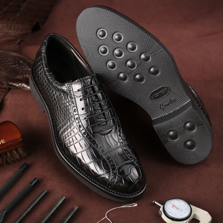 Alligator Lace up Oxford Dress Shoes-Exhibition-1