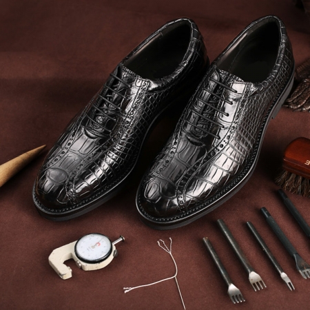 Alligator Lace up Oxford Dress Shoes-Exhibition