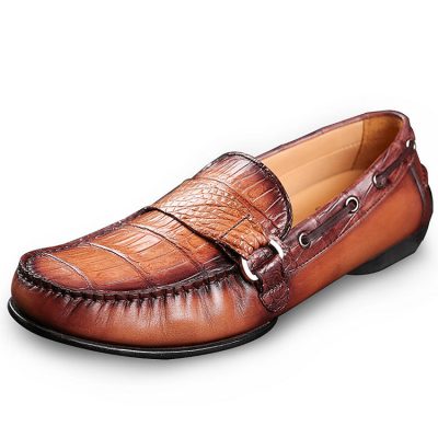 Brown Alligator Slip-on Loafer