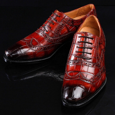 Casual Alligator Skin Wingtip Dress Shoes-Exhibition