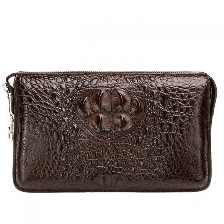 Casual Crocodile Anti-theft Lock Wallet for Men-Brown