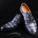 Casual Navy Blue Handmade Alligator Skin Shoes