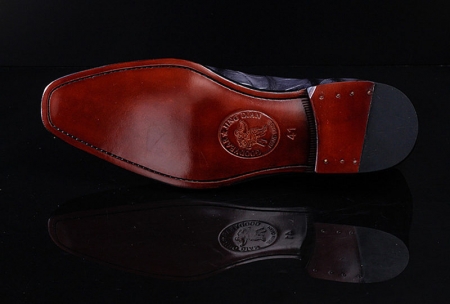 Casual Navy Blue Handmade Alligator Skin Shoes-Sole