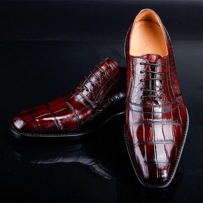 Classic Alligator Skin Lace Up Dress Shoes