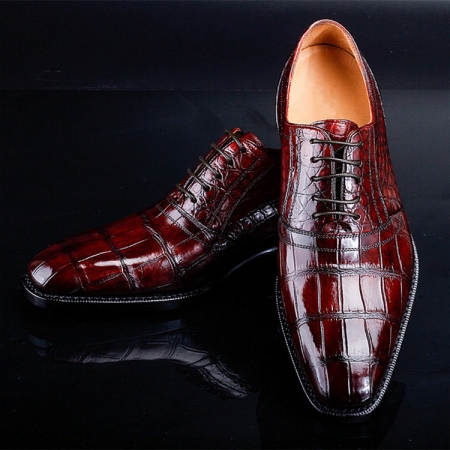 Classic Alligator Skin Lace Up Dress Shoes