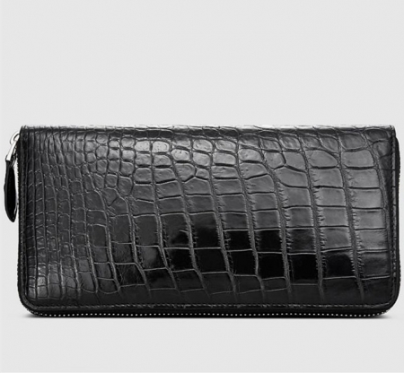 Classic Alligator Zip Around Wallet-Left