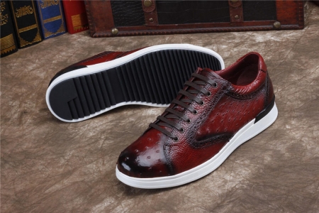 Daily Fashion Ostrich Lace-up Sneaker-Sole