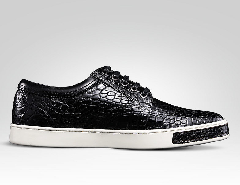 black wingtip sneakers