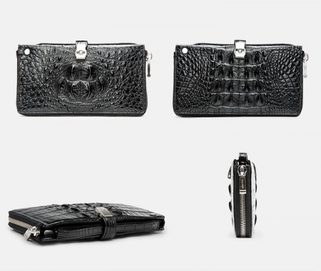 Fashion Crocodile Clutch Wallet, Crocodile Long Bifold Wallet-1