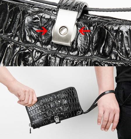 Fashion Crocodile Clutch Wallet, Crocodile Long Bifold Wallet-2