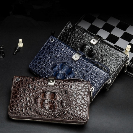 Fashion Crocodile Clutch Wallet, Crocodile Long Bifold Wallet-Exhibition