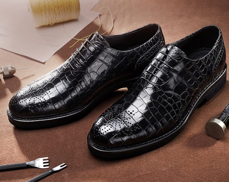 Genuine Alligator Skin Formal Dress Shoes-Exhibition