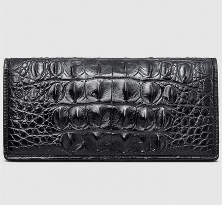Handmade Long Crocodile Wallet-Front