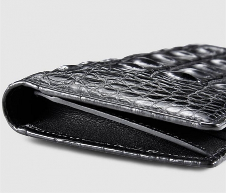 Handmade Long Crocodile Wallet-Left