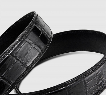 Luxury Automatic Buckle Genuine Alligator Skin Dress Belt-1