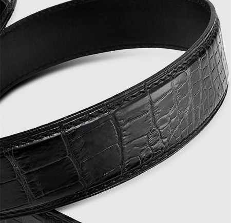 Luxury Automatic Buckle Genuine Alligator Skin Dress Belt-3