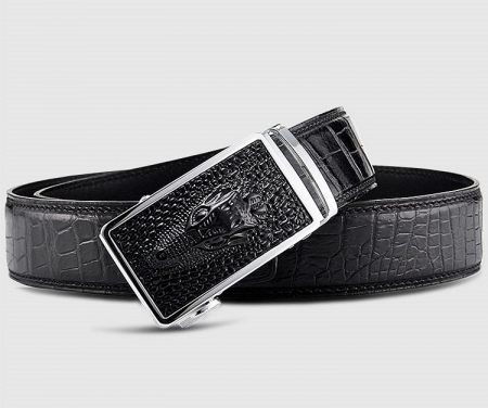 Luxury Automatic Buckle Genuine Alligator Skin Dress Belt-Buckle