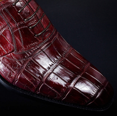 Mens Alligator Cap Toe Lace Up Shoes-Details
