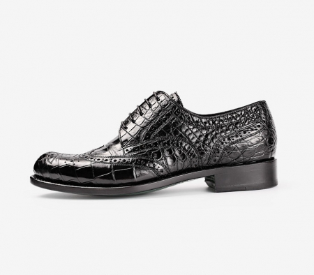 Mens Alligator Skin Oxford Business Dress Shoes-Side