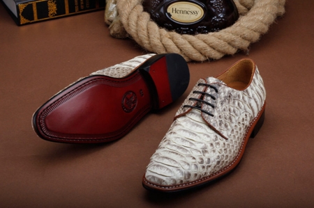Mens Business Snakeskin Shoes, Casual Python Skin Shoes-Sole