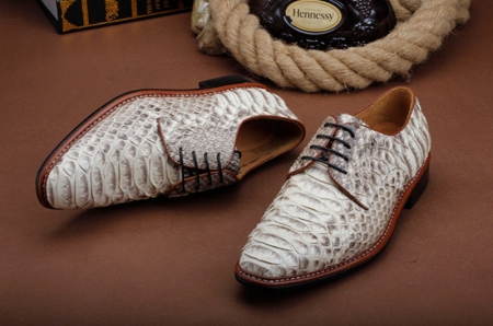 Mens Business Snakeskin Shoes, Casual Python Skin Shoes-Upper