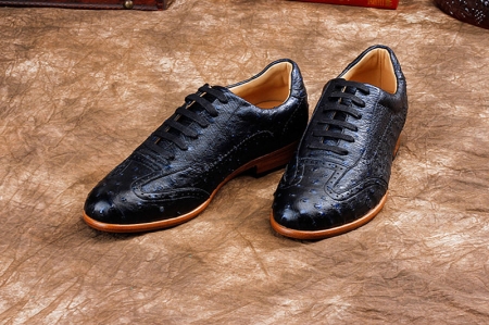 Mens Casual Ostrich Shoes-Dark Blue-Exhibition