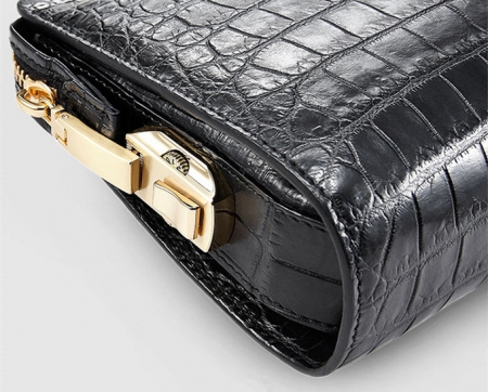 Mens Genuine Alligator Skin Wallet, Designer Alligator Clutch Wallet-Zipper