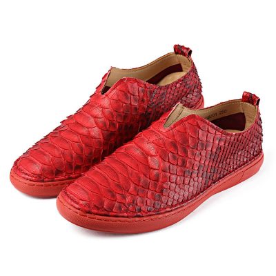 red snakeskin shoes