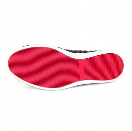 Premium Genuine Alligator Skin Casual Slip On Sneaker - Black-Sole