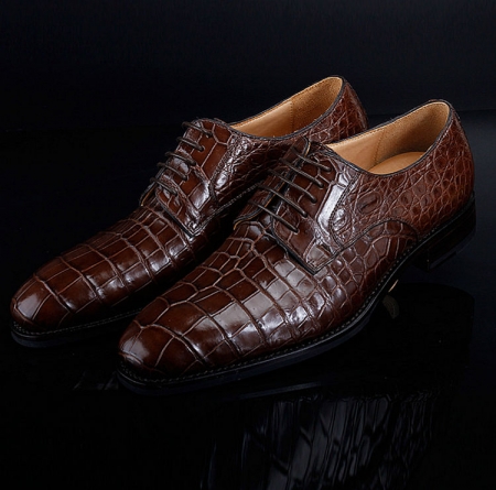 Premium Genuine Alligator Skin Lace Up Dress Shoes-1