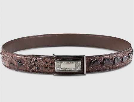 Stylish Genuine Crocodile Skin Belt for Men-Brown-Lay