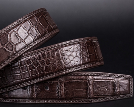 Designer Alligator Skin Dress Belt-Detail