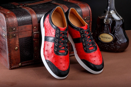 Fashion Genuine Ostrich Skin Lace-up Sneaker-Exhibition