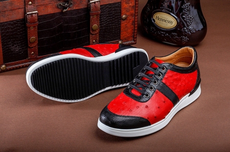 Fashion Genuine Ostrich Skin Lace-up Sneaker-Sole