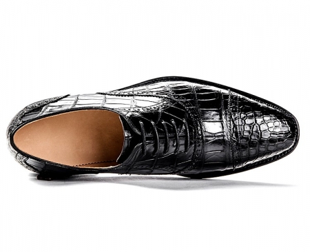 Alligator Skin Cap-Toe Oxford Formal Business Dress Shoes-Lace-Up