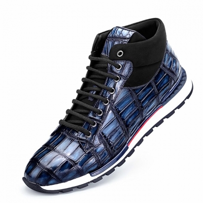 Casual Comfort Alligator Lace-up Lightweight Sport Sneakers-Blue