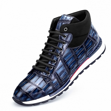 Casual Comfort Alligator Lace-up Lightweight Sport Sneakers-Blue