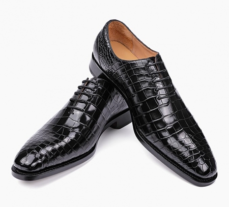 Mens Premium Alligator Oxford Lace-up Dress Shoes-1