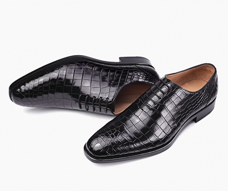 Mens Premium Alligator Oxford Lace-up Dress Shoes-3
