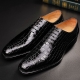 Mens Premium Alligator Oxford Lace-up Dress Shoes