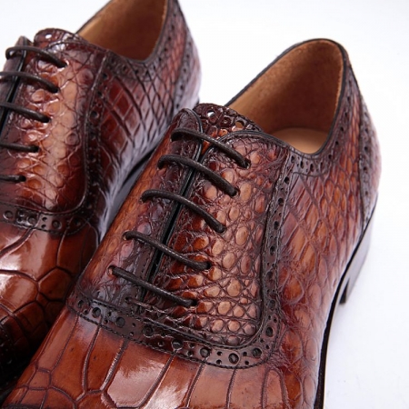 Modern Alligator Cap Toe Oxford Formal Lace-up Dress Shoes-Lace-up